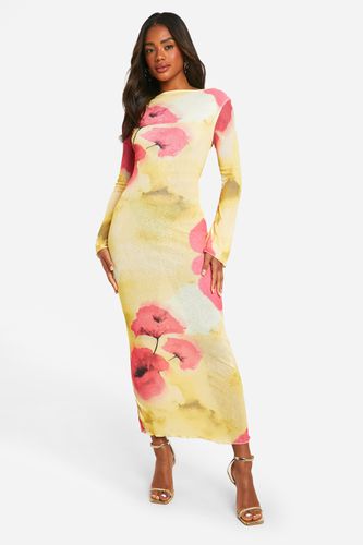 Womens Sheer Scoop Back Floral Maxi Dress - - 16 - boohoo - Modalova