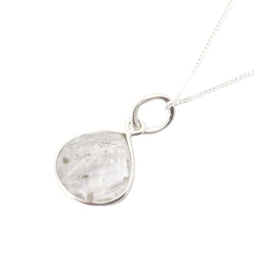 Womens Herkimer Diamond April Birthstone Crystal Sterling Silver Necklace - - 18 inches - Harfi - Modalova