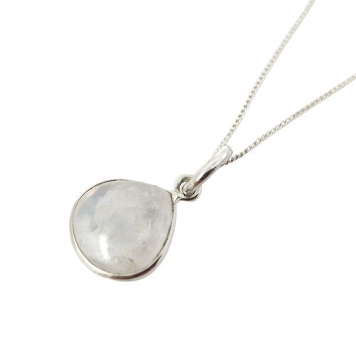 Womens Moonstone June Birthstone 925 Sterling Silver Necklace - - 18 inches - Harfi - Modalova