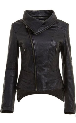 Womens Detachable Collar Leather Biker Jacket-Rosario - - 10 - NastyGal UK (+IE) - Modalova