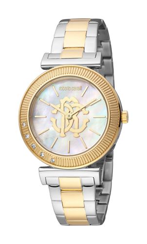 Womens Mother of Pearl Stainless Steel Two Tone Quartz Diamond Watch - - One Size - NastyGal UK (+IE) - Modalova