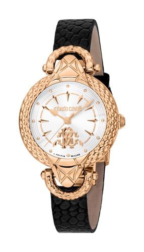 Womens Rose Gold Stainless Steel White Dial Watch - - One Size - Roberto Cavalli - Modalova