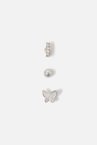 Womens Surgical Steel Butterfly Studs Set of Three - - One Size - Accessorize - Modalova