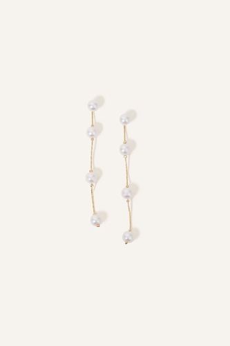 Womens Pearl Station Long Drop Earrings - - One Size - NastyGal UK (+IE) - Modalova