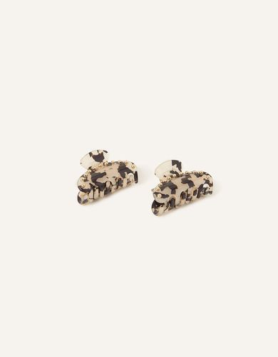Womens Small Studded Tortoiseshell Claw Clips Set of Two - - One Size - Accessorize - Modalova