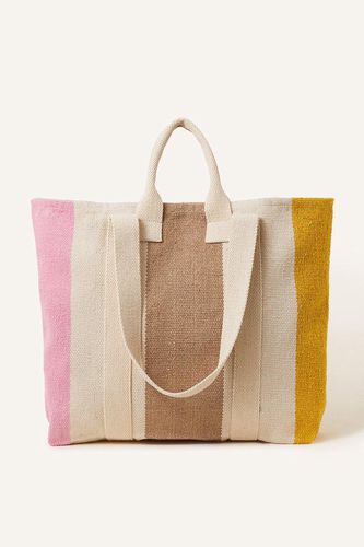 Womens Ice Cream Stripe Canvas Shopper Bag - - One Size - Accessorize - Modalova