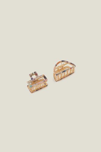 Womens 2-Pack Metal Resin Claw Clips - - One Size - Accessorize - Modalova