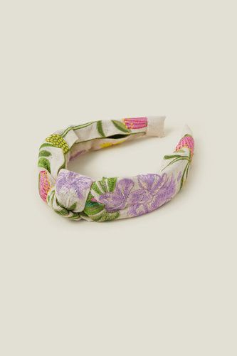Womens Floral Embroidered Knot Headband - - One Size - Accessorize - Modalova