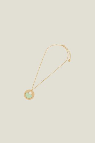 Womens Raffia Inlay Circle Necklace - - One Size - Accessorize - Modalova