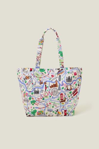 Womens London Map Print Shopper Bag - - One Size - Accessorize - Modalova