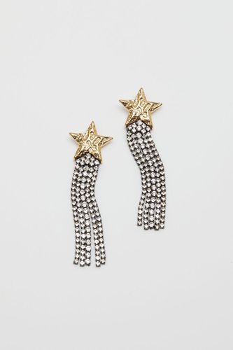 Womens Two Tone Crystal Molten Star Shower Drop Earrings - - One Size - NastyGal UK (+IE) - Modalova