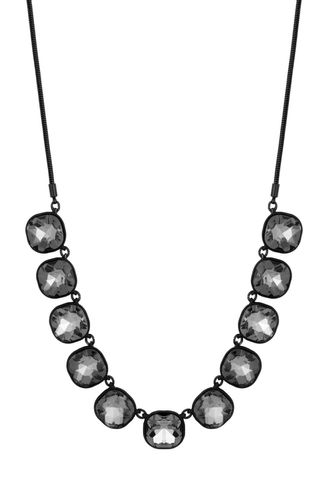 Womens Jet Diamond Cushion Stone Set Toggle Necklace - One Size - Mood - Modalova