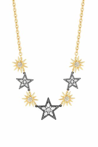 Womens Two Tone Celestial Starburst Station Necklace - - One Size - Mood - Modalova