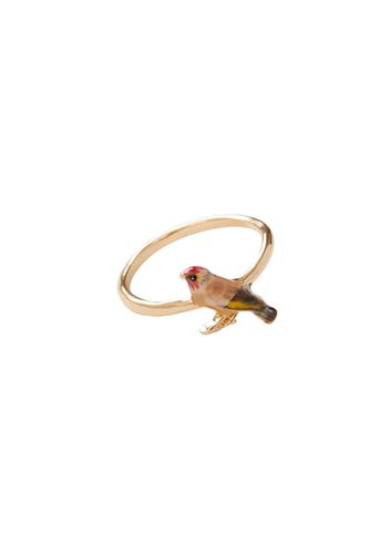 Womens Fable Enamel Goldfinch Ring Small - - One Size - Fable England - Modalova