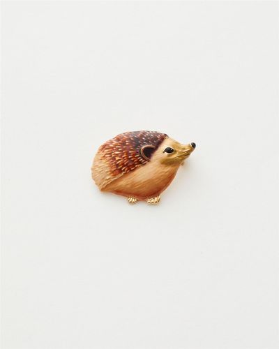 Womens Enamel Hedgehog Brooch - - One Size - Fable England - Modalova