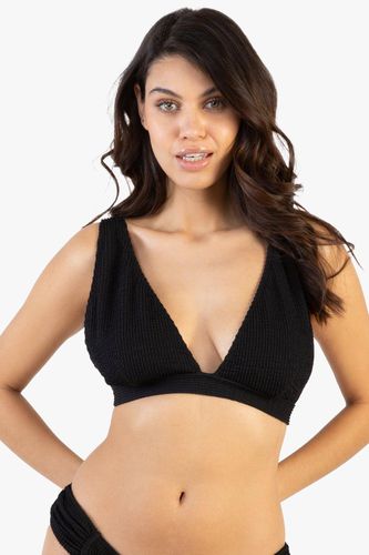 Womens Textured Non Wired Plunge Bikini Top Fuller Bust Exclusive - - 12D-DD - Wolf & Whistle - Modalova