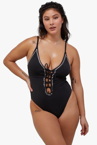 Womens Gabrielle Fuller Bust Eco Studded Lace-Up Swimsuit - 10E-F - Wolf & Whistle - Modalova