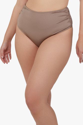 Womens Jade Taupe High Waist High Leg Ruched Bikini Bottom - - 18 - Wolf & Whistle - Modalova
