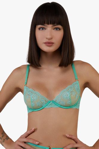 Womens Sarina Embroidery Strap Plunge Bra - 32FF - Wolf & Whistle - Modalova