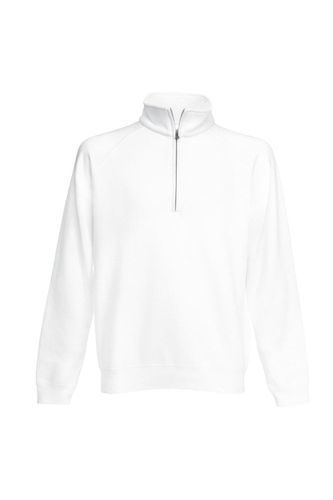 Zip Neck Sweatshirt - White - L - Fruit of the Loom - Modalova