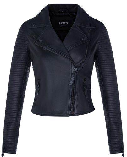 Womens Leather Matt Vintage Brando Biker Jacket-Taipei - - 8 - Infinity Leather - Modalova
