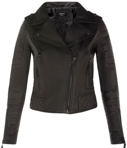 Womens Leather Quilted Vintage Brando Biker Jacket-Lusaka - - 8 - Infinity Leather - Modalova
