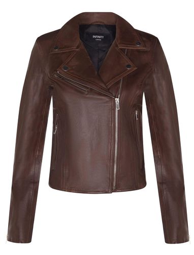 Womens Leather Classic Biker Brando Jacket-Baku - - 18 - Infinity Leather - Modalova