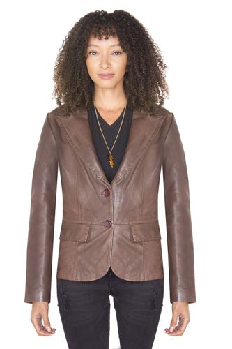 Womens Leather Blazer Jacket-Seregno - - 24 - NastyGal UK (+IE) - Modalova