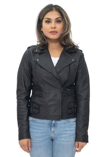 Womens Leather Vintage Brando Biker Jacket-Orlando - - 8 - Infinity Leather - Modalova