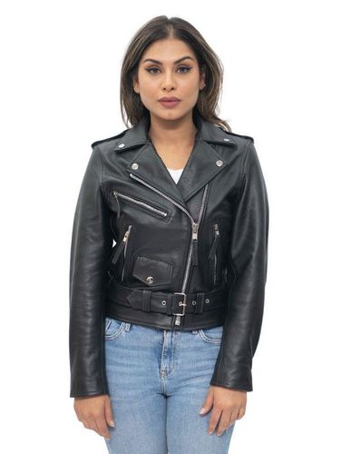 Womens Cowhide Brando Leather Biker Jacket-Murcia - - 12 - Infinity Leather - Modalova