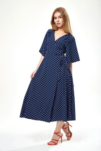 Womens Small Polka Dot Midi Wrap Dress In Navy - - 8 - NastyGal UK (+IE) - Modalova