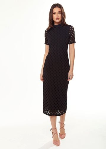 Womens Midi Dress with High Neck, Short Sleeves and Open Back Detail in - 14 - NastyGal UK (+IE) - Modalova
