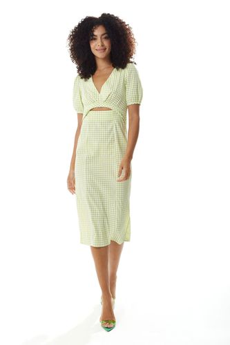 Womens Gingham Cut out front Midi Dress in and White - 14 - NastyGal UK (+IE) - Modalova