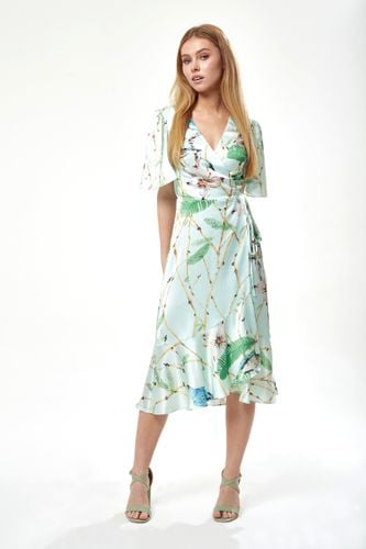 Womens Bird Print Midi Wrap Dress in Mint - 10 - NastyGal UK (+IE) - Modalova