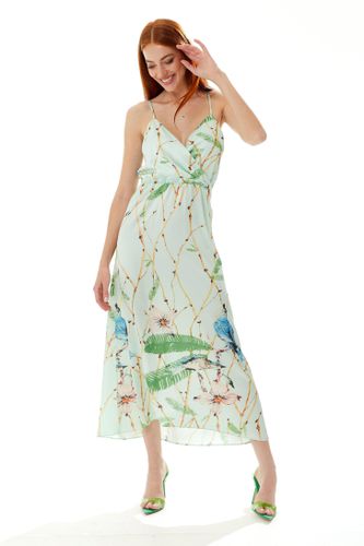 Womens Bird Print Cami Maxi Dress in Mint - 8 - Liquorish - Modalova