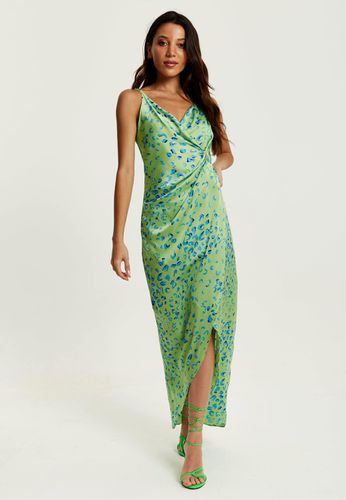 Womens Animal Print Maxi Wrap Dress In Mint And Blue - - 8 - NastyGal UK (+IE) - Modalova