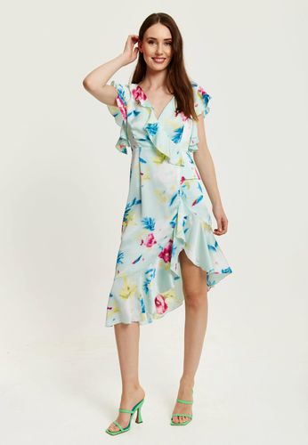 Womens Floral Print Midi Wrap Dress in Mint - 8 - NastyGal UK (+IE) - Modalova