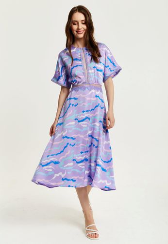 Womens Midi Abstract Zebra Print Dress With Mesh Detail In Lilac - - 8 - NastyGal UK (+IE) - Modalova