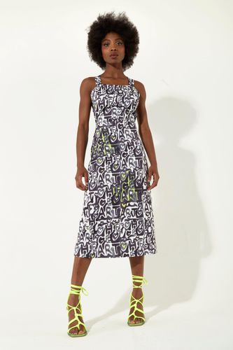 Womens Abstract Print Midi Dress With An Open Crossed Back Detail - - 14 - NastyGal UK (+IE) - Modalova