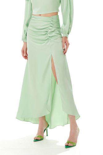 Womens Maxi skirt with a slit in mint - 8 - Liquorish - Modalova
