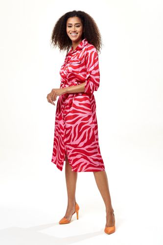 Womens Pink and Red Zebra Print Midi Shirt Dress - - 8 - NastyGal UK (+IE) - Modalova