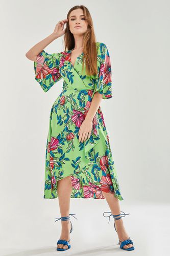 Womens Floral Midi Wrap Dress - 8 - NastyGal UK (+IE) - Modalova