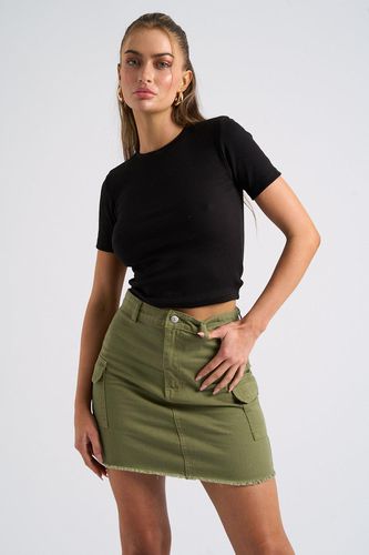 Womens Cargo Mini Skirt - Green - 8 - Urban Bliss - Modalova