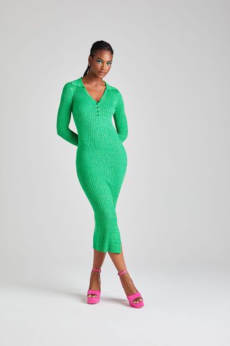 Womens Green Twist Polo Dress - 8 - Urban Bliss - Modalova