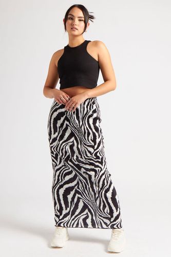 Womens Zebra Plisse Maxi Skirt - - 8 - Urban Bliss - Modalova