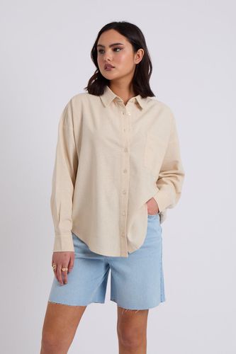 Womens Linen Blend Oversized Shirt - 8 - Urban Bliss - Modalova