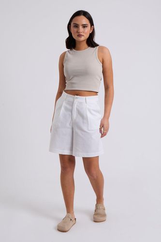 Womens White Linen Blend Short - 8 - NastyGal UK (+IE) - Modalova