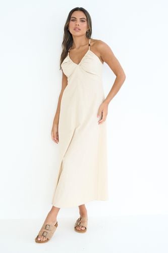 Womens Linen Blend Beaded Maxi Dress - - 14 - Urban Bliss - Modalova