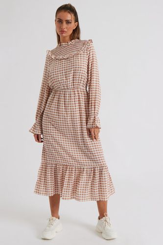 Womens Tabitha Check Sheered Neck Dress - - 8 - NastyGal UK (+IE) - Modalova