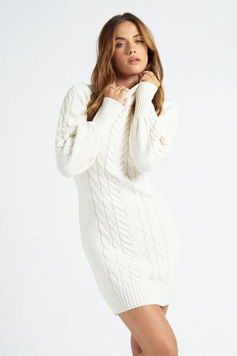 Womens Cream Cable Knit Dress - - 8 - Urban Bliss - Modalova